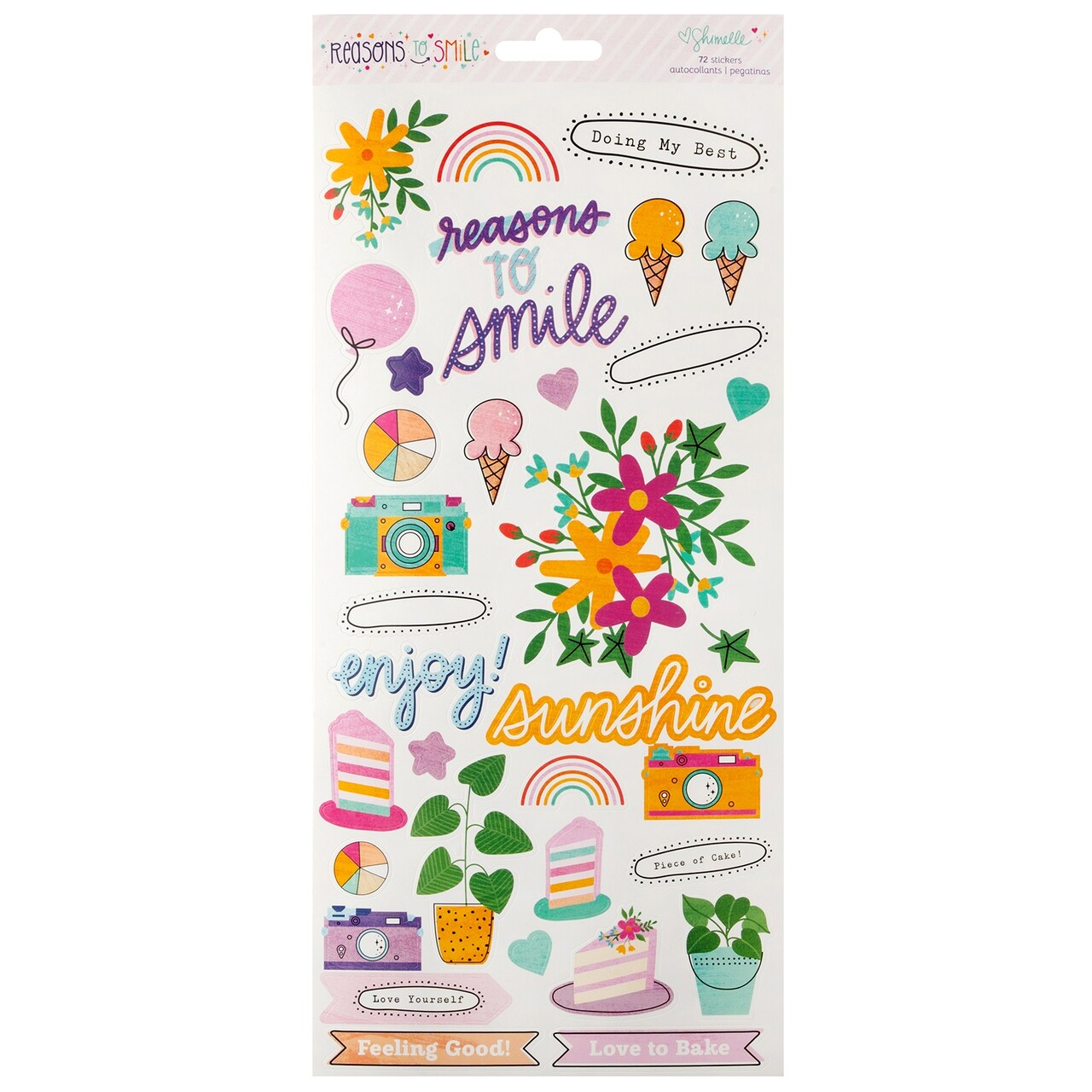Shimelle Reasons To Smile Cardstock Stickers 6"X12"-72 Pieces